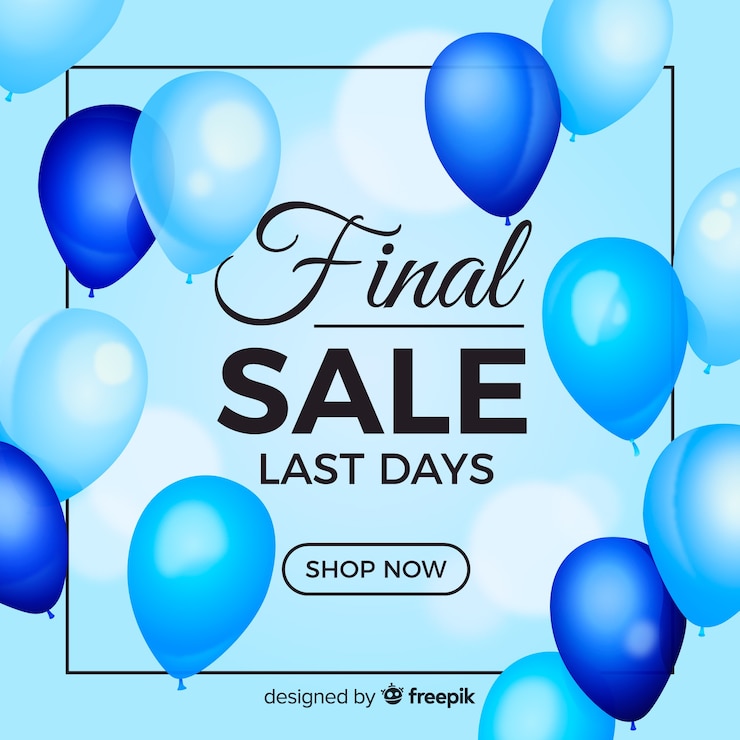 Vector gratuito fondo de venta realista con globos