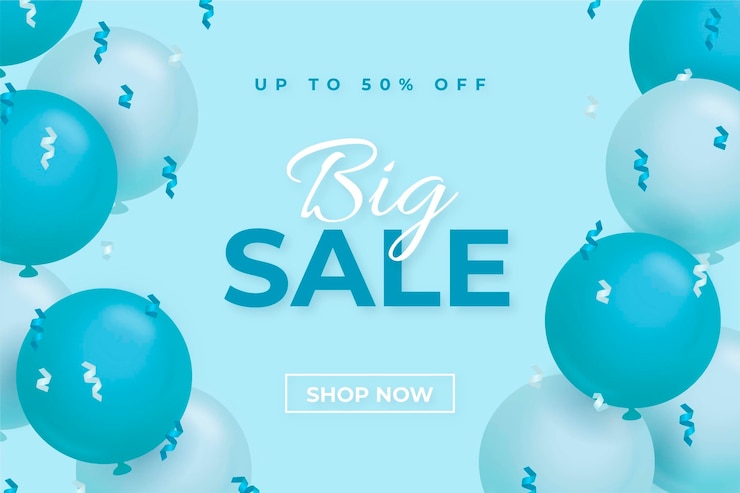 Vector gratuito fondo de venta realista con globos