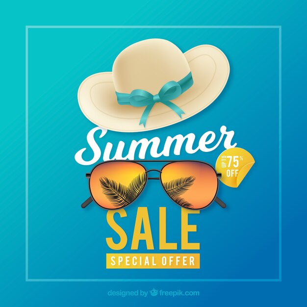 Fondo de venta de verano en estilo realista