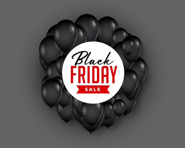 Fondo de venta de viernes negro con globo volador
