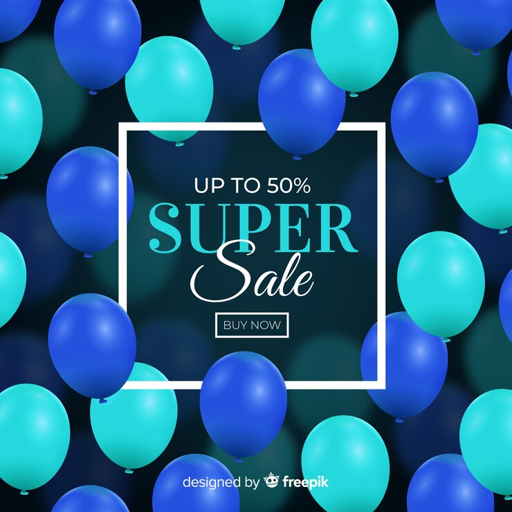 Vector gratuito fondo de ventas con globos realistas