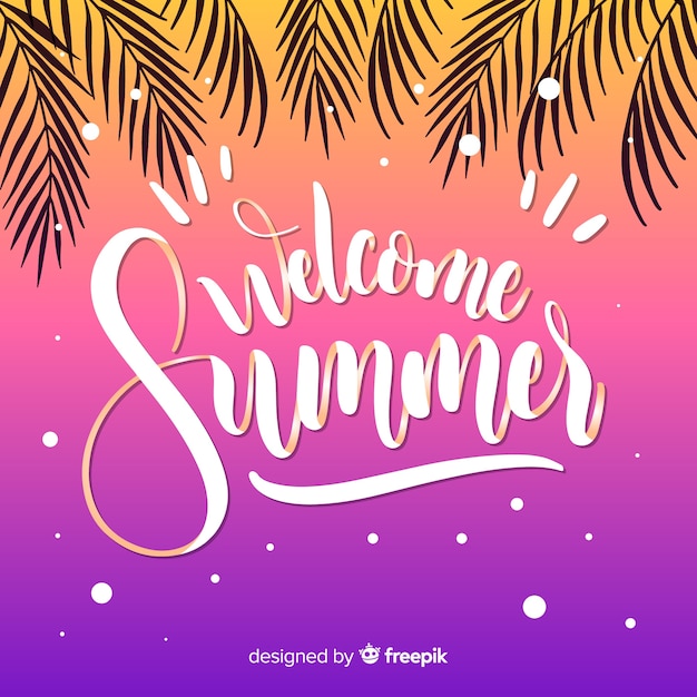 Vector gratuito fondo verano caligráfico