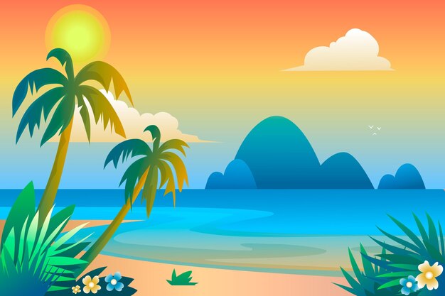 Fondo verano dibujado a mano