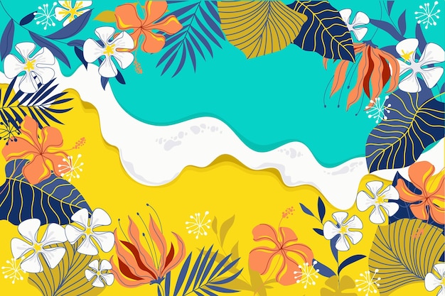 Fondo verano dibujado a mano