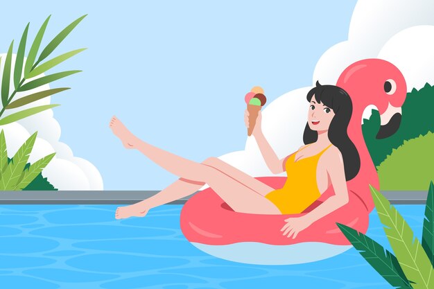Fondo verano dibujado a mano