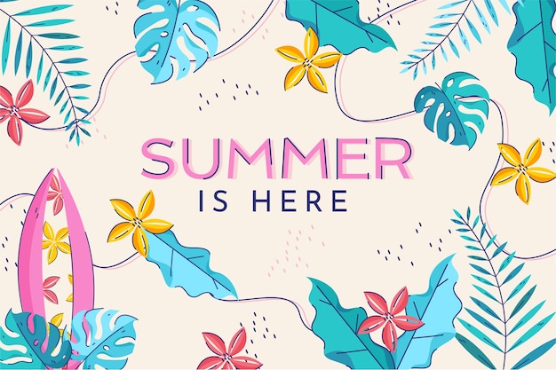 Fondo verano dibujado a mano