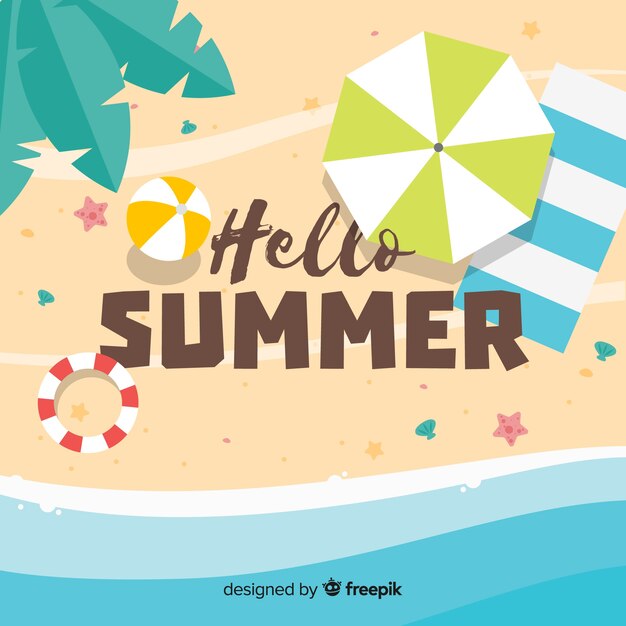Fondo de verano en diseño plano