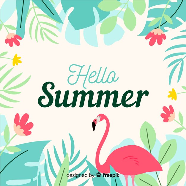 Fondo de verano en diseño plano