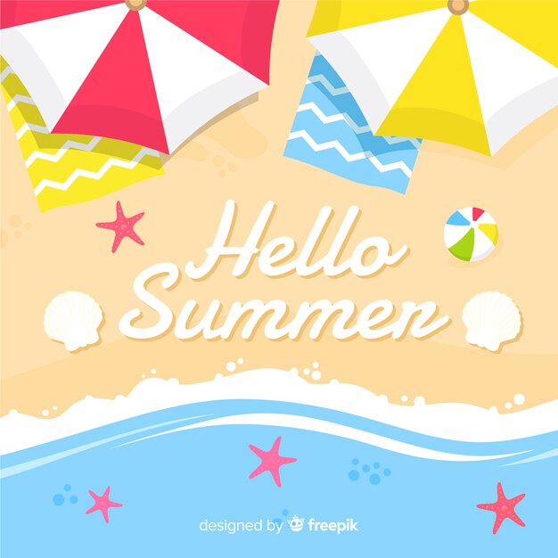 Fondo de verano en diseño plano