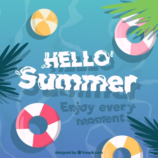 Fondo de verano con elementos de playa