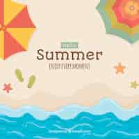 Vector gratuito fondo de verano con elementos de playa