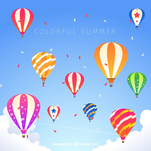 Fondo de verano con globos