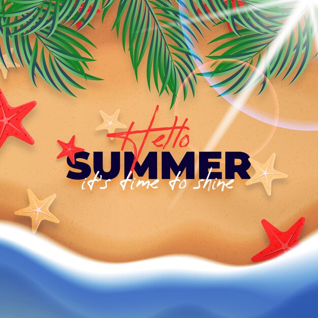 Fondo de verano hola realista