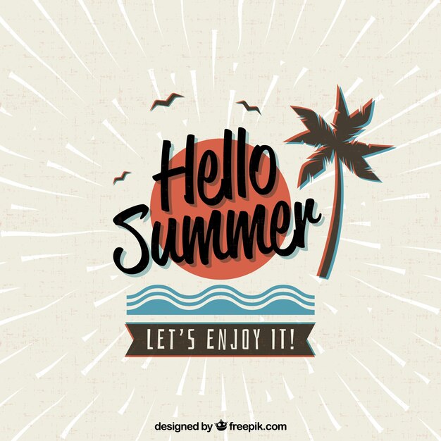 Fondo de verano con lettering