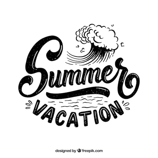 Fondo de verano con lettering