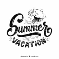 Vector gratuito fondo de verano con lettering