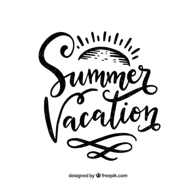 Fondo de verano con lettering