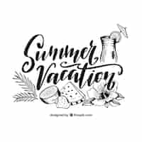 Vector gratuito fondo de verano con lettering