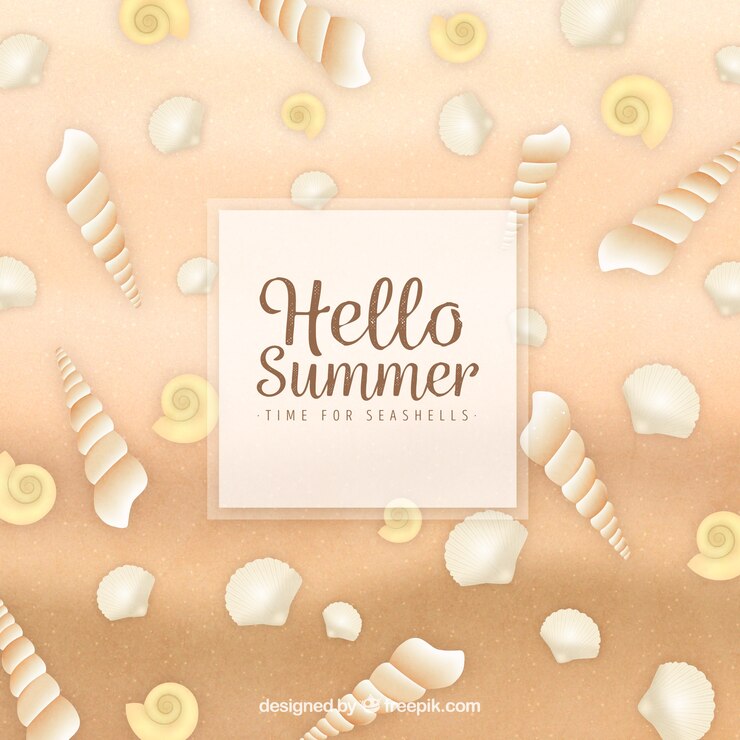Vector gratuito fondo de verano con patrón de conchas