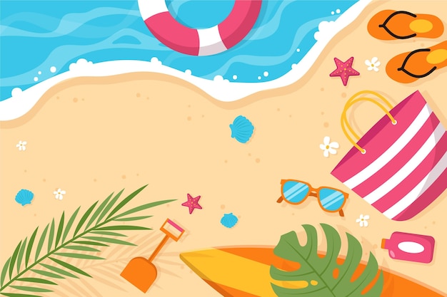Fondo de verano plano orgánico para videollamadas.