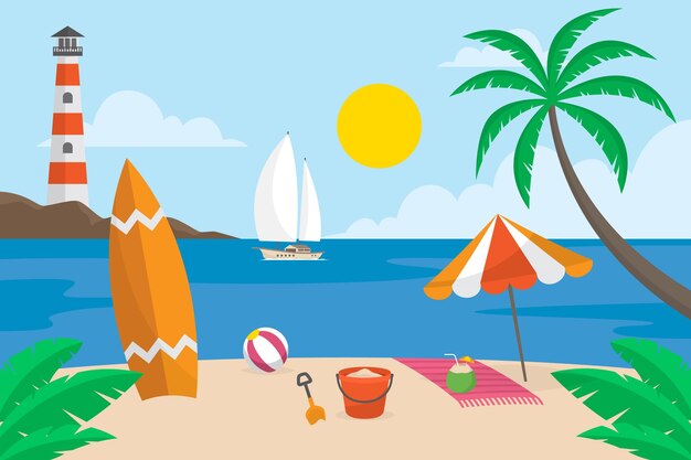 Fondo de verano plano orgánico para videollamadas.