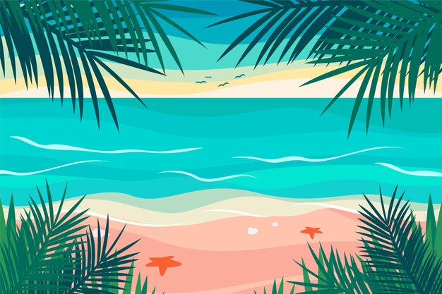 Fondo de verano plano orgánico para videollamadas.