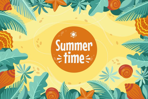 Fondo de verano plano orgánico