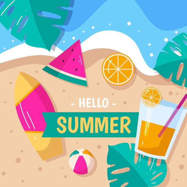 Fondo de verano plano orgánico