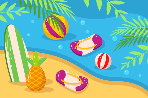 Fondo de verano plano orgánico