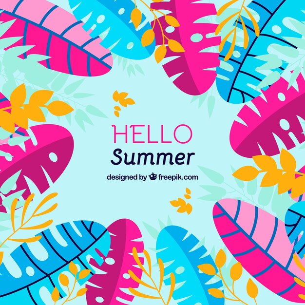Fondo de verano con plantas coloridas