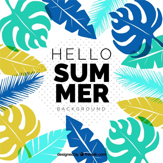 Fondo de verano con plantas y flores