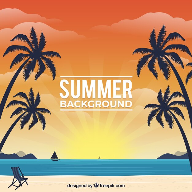Fondo de verano con playa