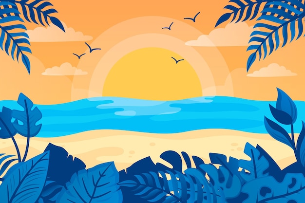 Fondo de verano con playa