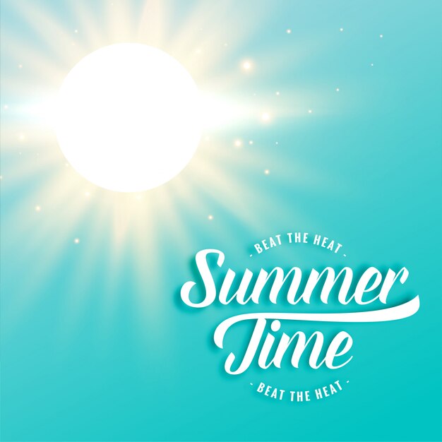 Fondo de verano soleado caliente con rayos de sol brillante