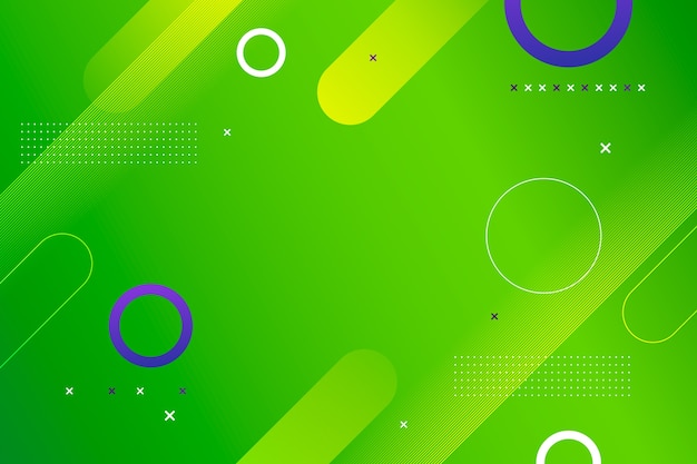Fondo verde abstracto degradado con elementos geométricos