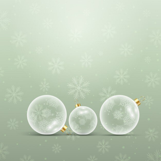 Fondo verde, bolas de navidad