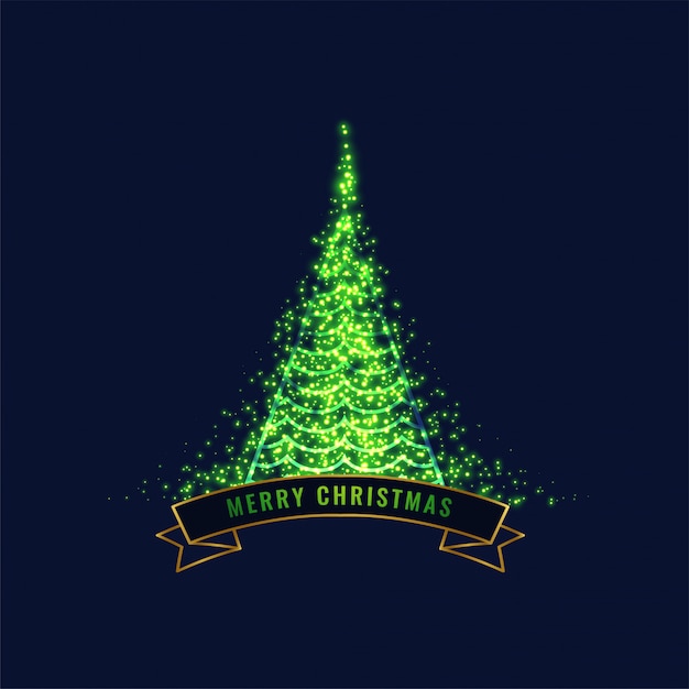 Vector gratuito fondo verde brillante del diseño del árbol de navidad