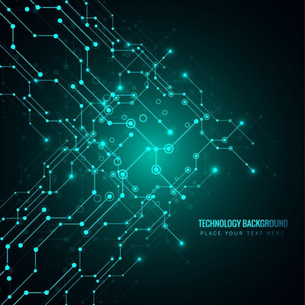 Fondo verde brillante de tecnología 