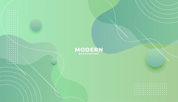 Fondo verde con degradados ondulados fluidos