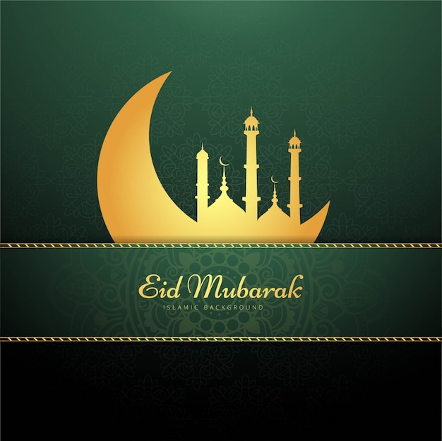 Fondo verde de eid mubarak