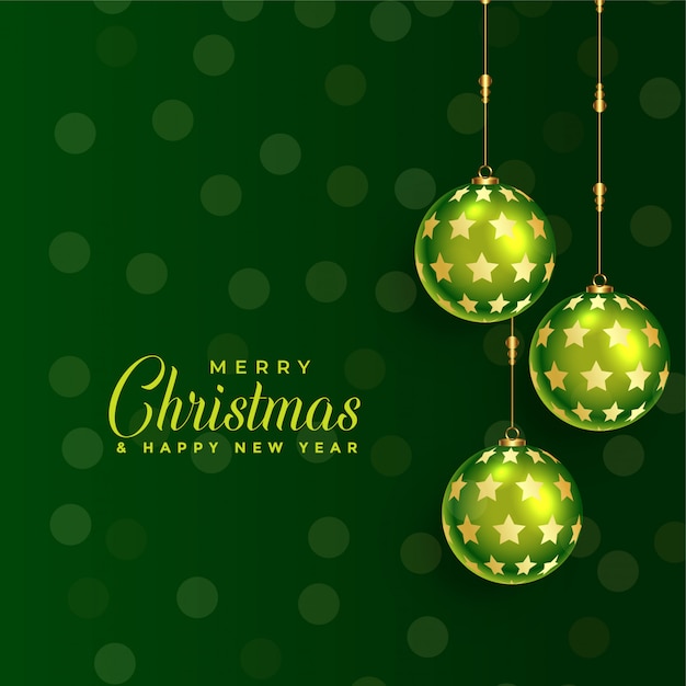 Fondo verde hermoso de la bola de la Navidad