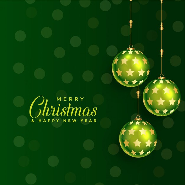 Fondo verde hermoso de la bola de la Navidad
