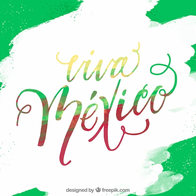 Fondo verde de lettering de viva mexico