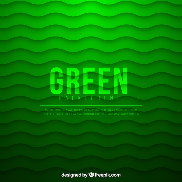 Vector gratuito fondo verde con líneas onduladas