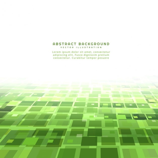 Fondo verde con mosaico en perspectiva