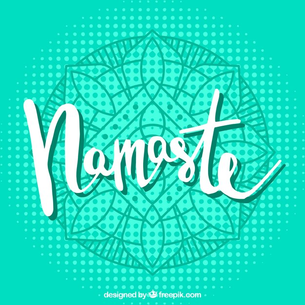 Fondo verde namaste con manadala