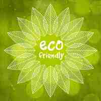 Vector gratuito fondo verde de la naturaleza con la decoración creativa de las hojas para el concepto amistoso de eco.