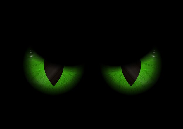 Fondo verde ojos malvados