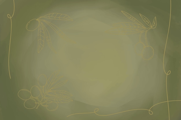 Fondo verde oliva dibujado a mano