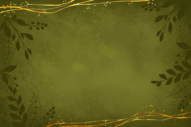 Fondo verde oliva dibujado a mano